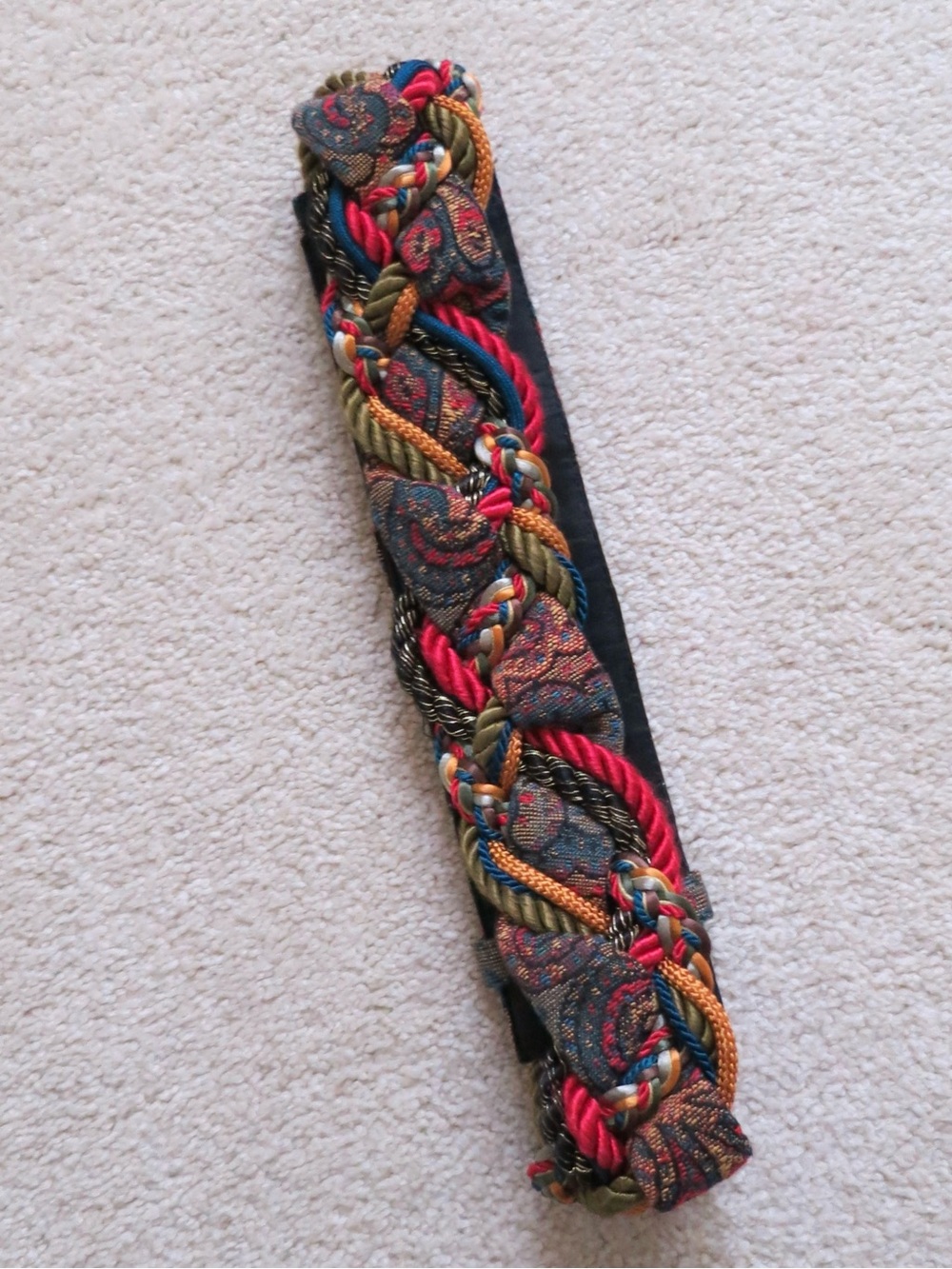 Ginnie Johansen Multicolor Braided Trim Belt